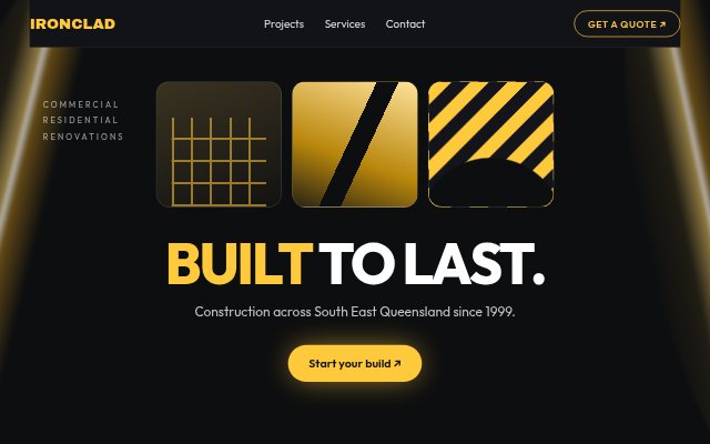 Example sample homepage — builder