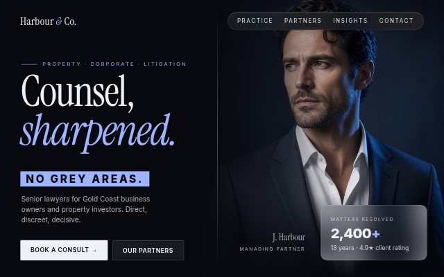 Example sample homepage — law firm