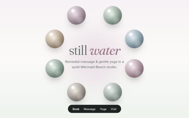 Example sample homepage — massage & yoga studio